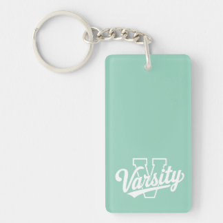High School Varsity Keychain with Bold "V" Design