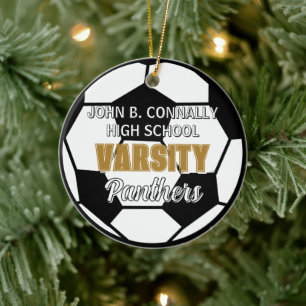 High School Varsity Soccer Team Christmas Ceramic Tree Decoration