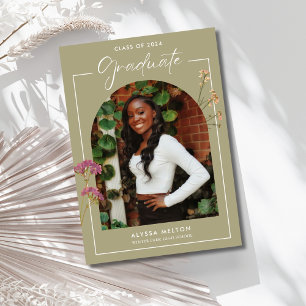 High School Wildflowers Photo Graduation Party  Invitation