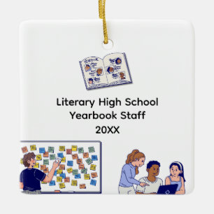 High School Yearbook Staff Appreciation Ceramic Ornament