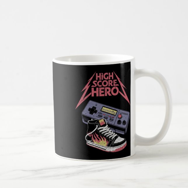 High Score Hero Retro Gaming Gamer  Coffee Mug (Right)