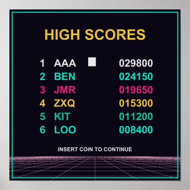 High Score - Retro Arcade CRT Poster (Front)