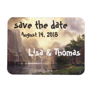 High Sierras Waterfall Vista Save Date Magnet