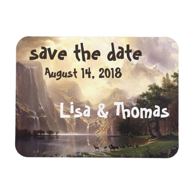 High Sierras Waterfall Vista Save Date Magnet (Horizontal)