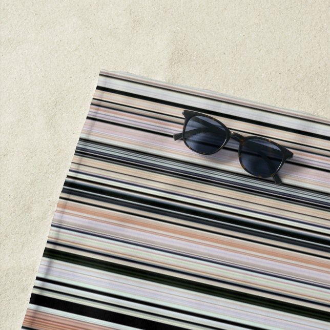 HIGH SOCIETY VINTAGE BEACH STRIPES 002 BEACH TOWEL (In Situ)