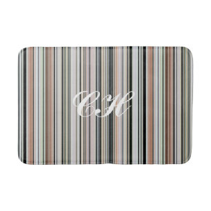 HIGH SOCIETY VINTAGE BEACH STRIPES 003 MONOGRAM BATH MAT
