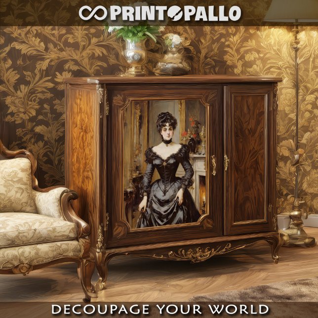 High society woman in 1900 with a black dress  tissue paper (Creator Uploaded)