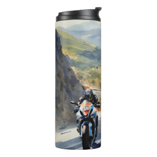 High-Speed Adventure in Vibrant Mountain Landscape Thermal Tumbler