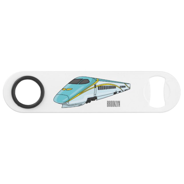High speed bullet train cartoon illustration (Front (Horizontal))