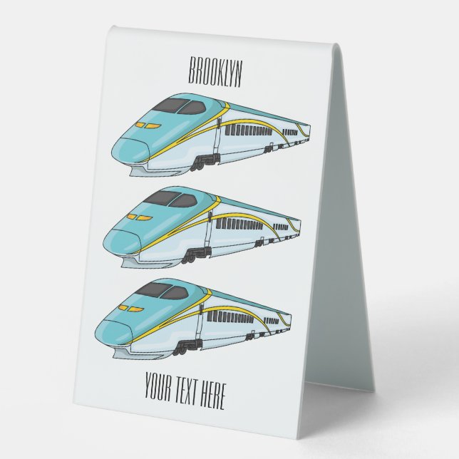 High speed bullet train cartoon illustration (Front)
