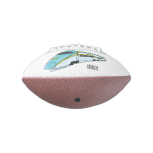 High speed bullet train cartoon illustration american football