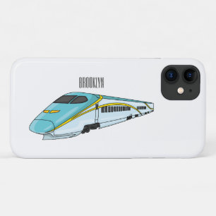 High speed bullet train cartoon illustration iPhone 11 case