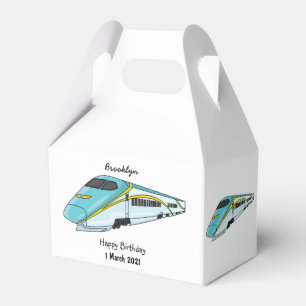 High speed bullet train cartoon illustration  favour box