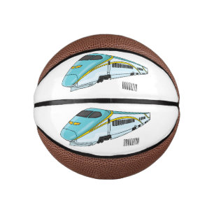 High speed bullet train cartoon illustration mini basketball