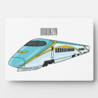 High speed bullet train cartoon illustration