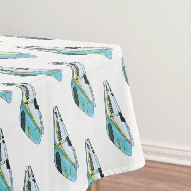 High speed bullet train cartoon illustration tablecloth (In Situ)