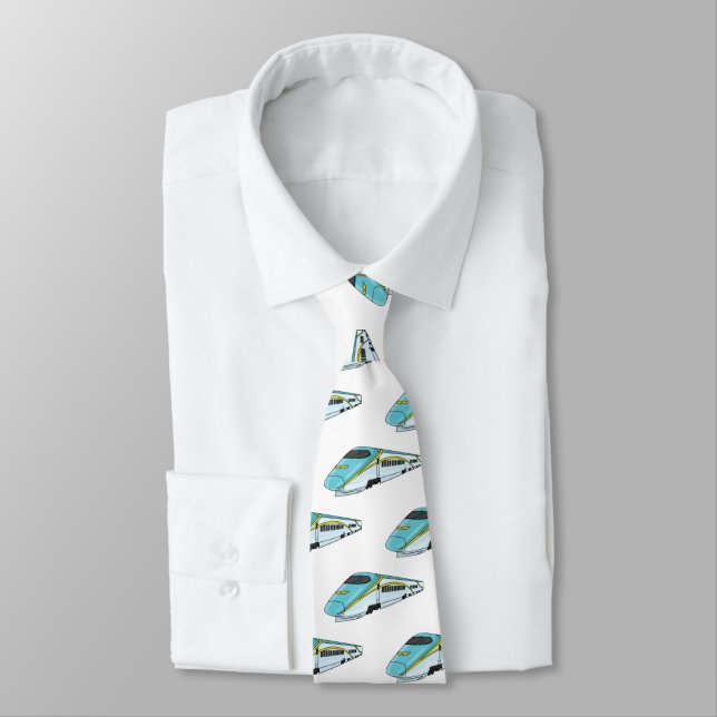 High speed bullet train cartoon illustration  tie (Tied)