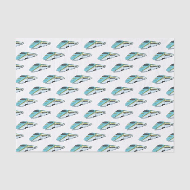 High speed bullet train cartoon illustration  tissue paper (Front)