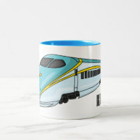 High speed bullet train cartoon illustration