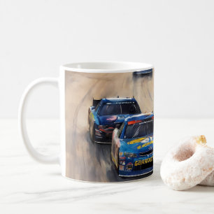 High-Speed Colorful Twilight Racing Scene Coffee Mug