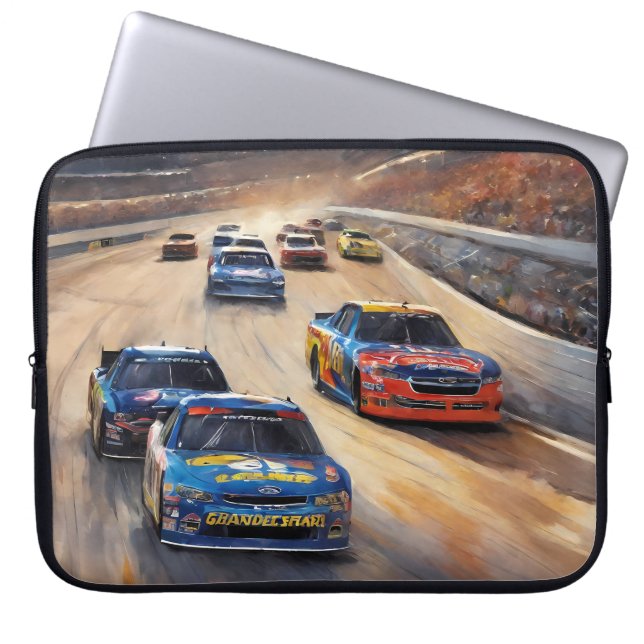 High-Speed Colorful Twilight Racing Scene Laptop Sleeve (Front)