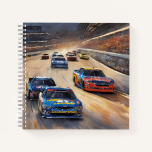 High-Speed Colorful Twilight Racing Scene Notebook
