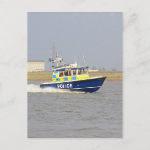 High Speed Police Boat Postcard