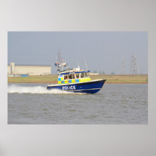High Speed Police Boat Poster