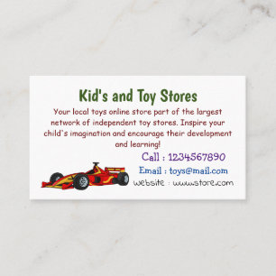 High speed racing cars cartoon illustration business card