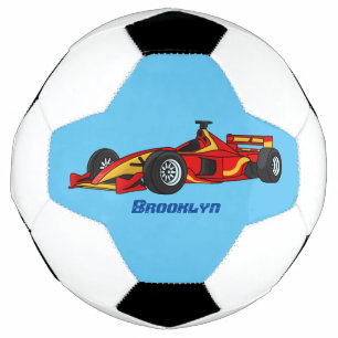 High speed racing cars cartoon illustration football