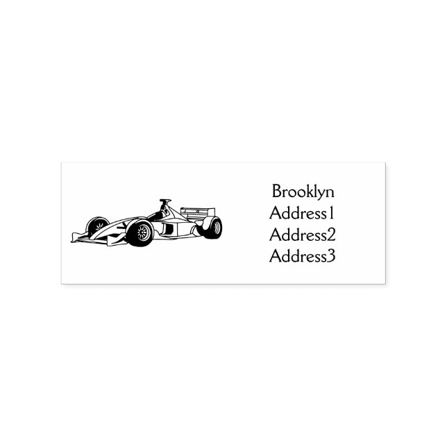 High speed racing cars cartoon illustration rubber stamp (Imprint)