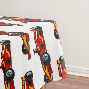 High speed racing cars cartoon illustration tablecloth
