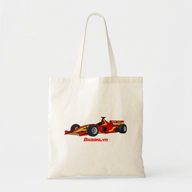High speed racing cars cartoon illustration tote bag (Front)