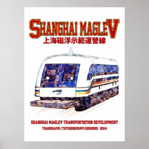 High-Speed Shanghai Maglev SMT Transrapid Train Poster