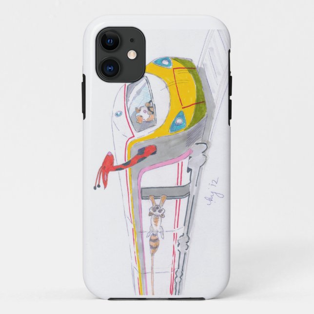 high speed train cartoon & guinea pig giraffe Case-Mate iPhone case (Back)