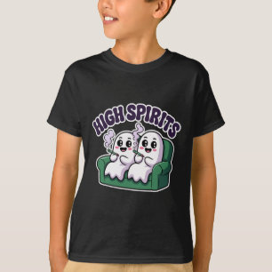 High Spirits Funny Ghost Weed Halloween Humour  T-Shirt