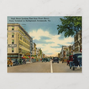 High St., Portsmouth, VA Vintage Postcard