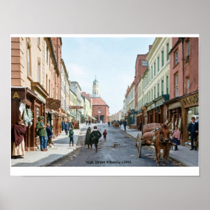 High Street Kilkenny c1895 Ireland Poster