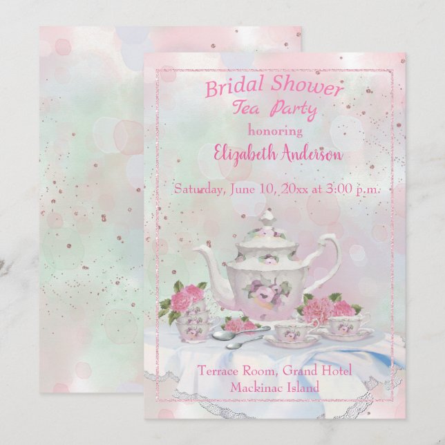 High Tea Bridal Shower Invitation (Front/Back)