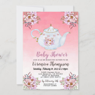 High Tea Party Baby Shower Invitation