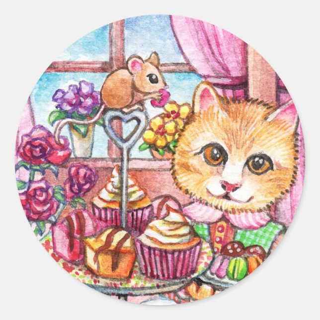 High Tea Party Classic Round Sticker (Front)