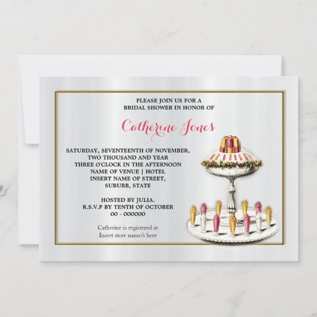 High tea vintage desserts invitation (Front)