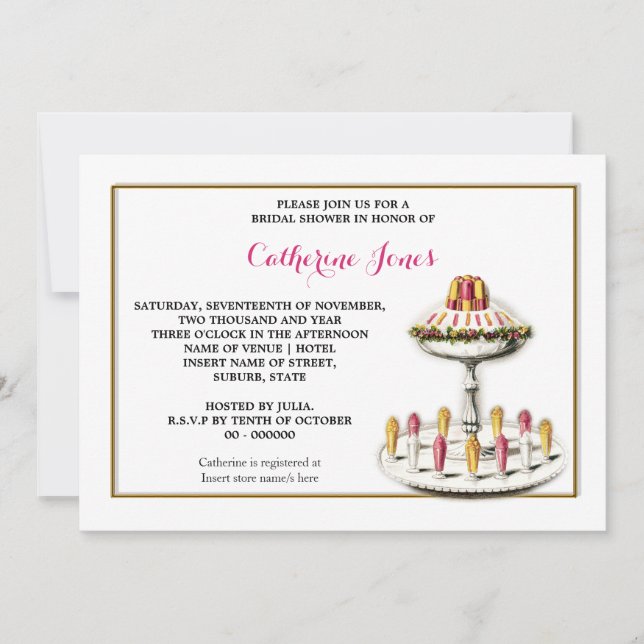 High tea vintage desserts invitation (Front)