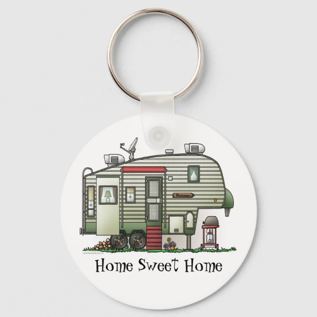 High Tech 5th Wheel Camper Keychain HSH (Front)