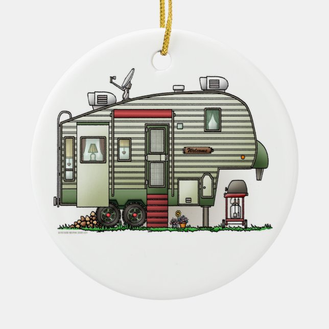 High Tech 5th Wheel Ceramic Tree Decoration (Front)