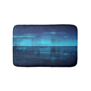 High tech digital background bath mat