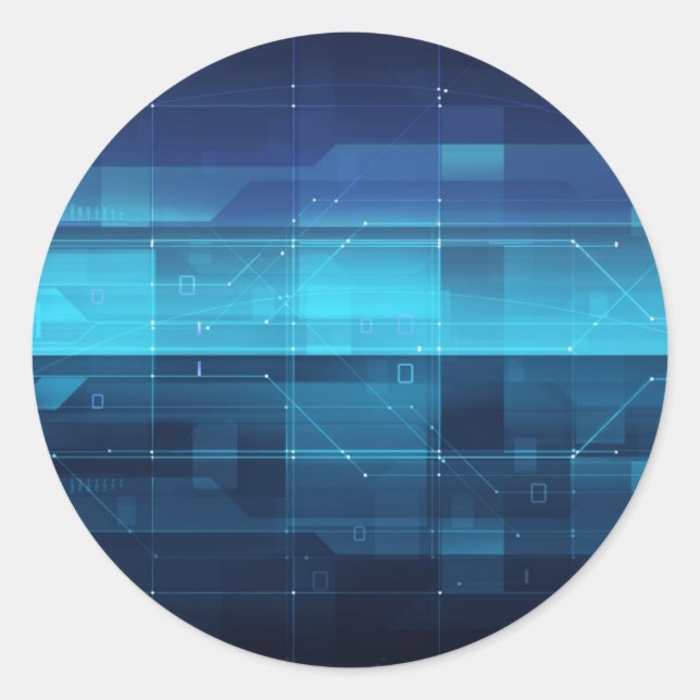 High tech digital background classic round sticker (Front)