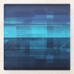 High tech digital background glass coaster