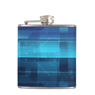 High tech digital background hip flask