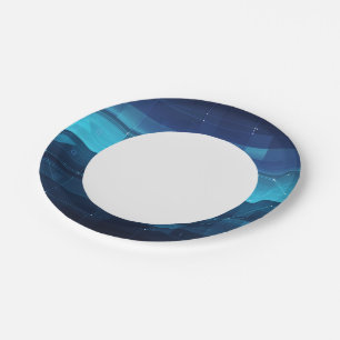 High tech digital background paper plate